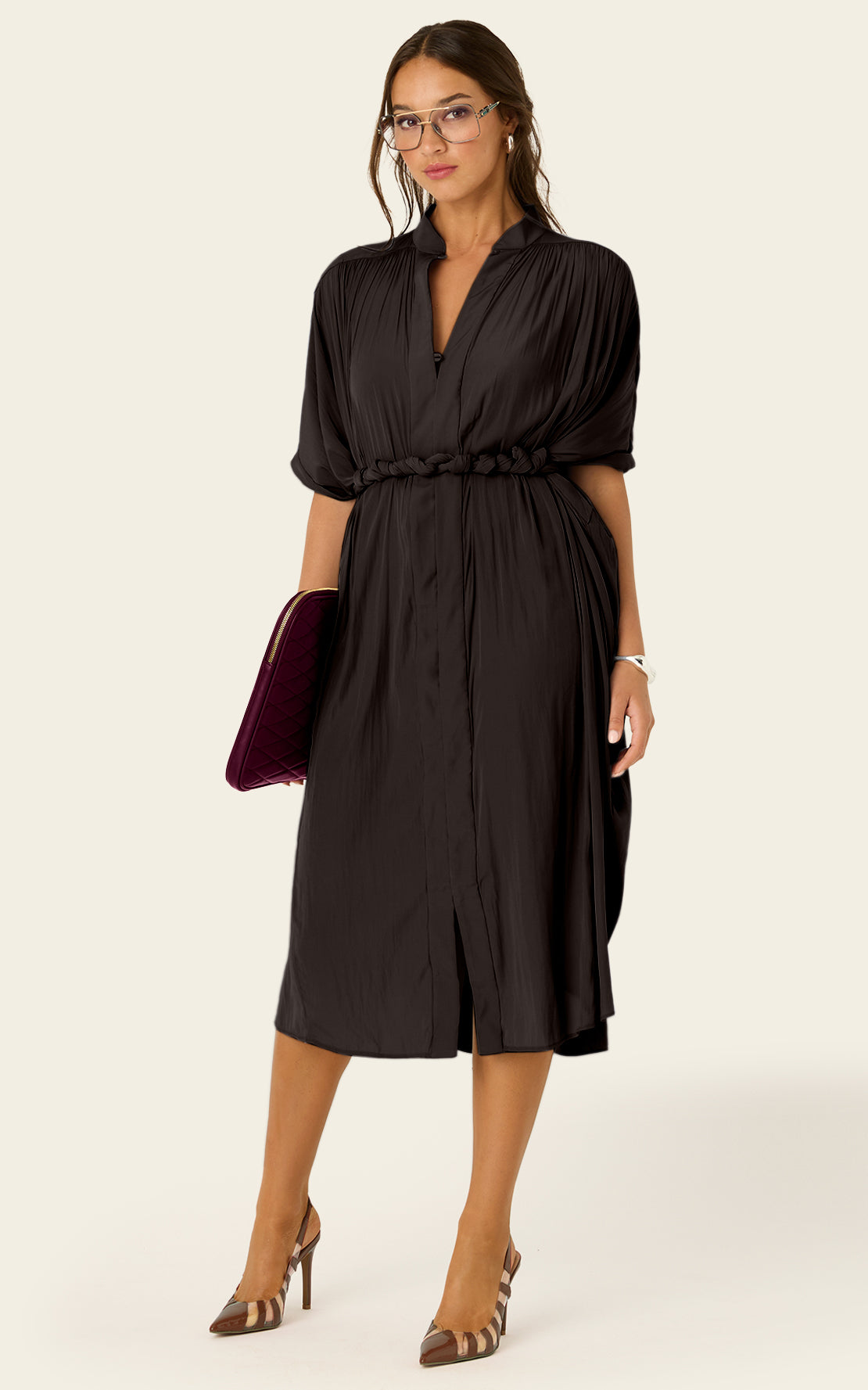 The Multiwear Shirt Dress - Black, Petite