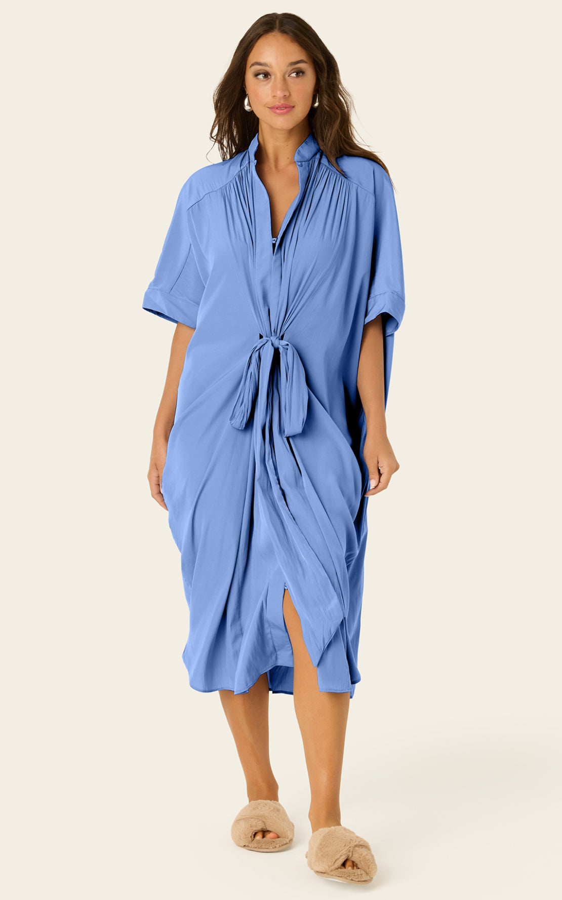 The Multiwear Shirt Dress - Cornflower, Midi