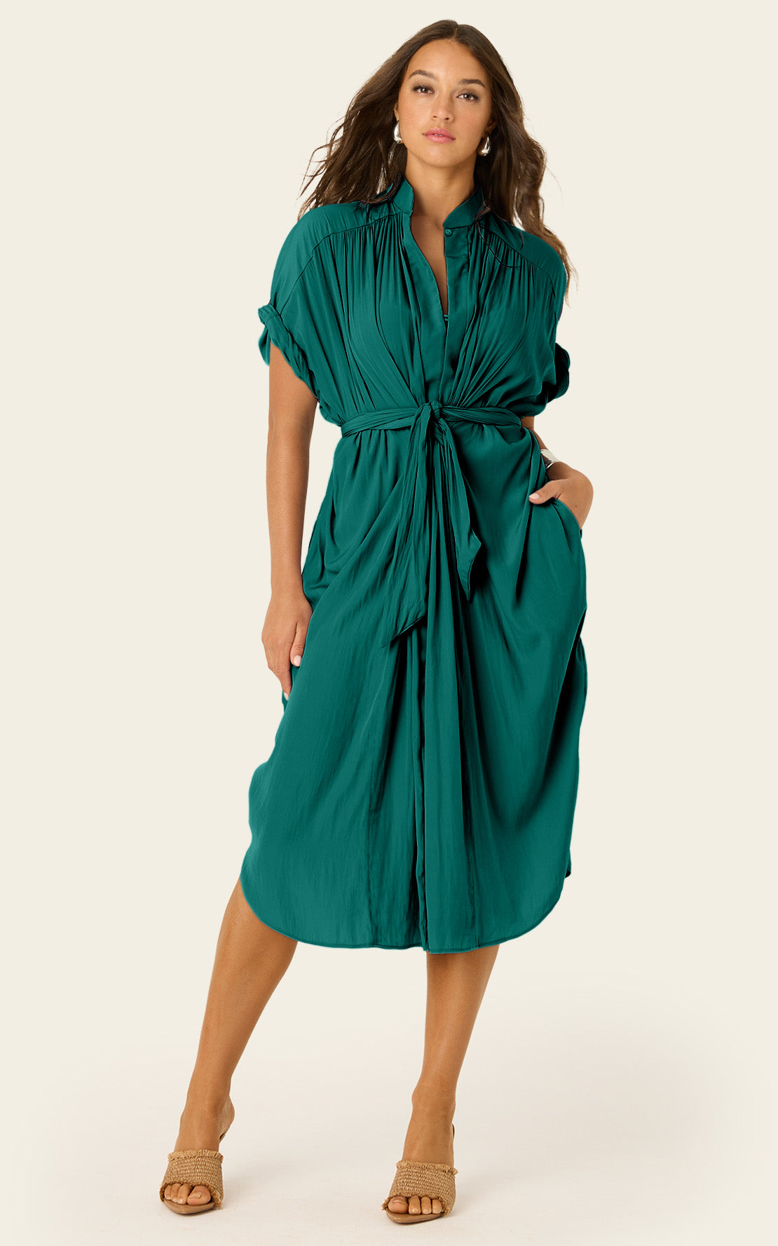 The Multiwear Shirt Dress - Juniper, Midi