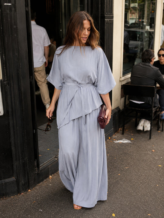 The Luxe Arc Blouse - Bleu de Lune