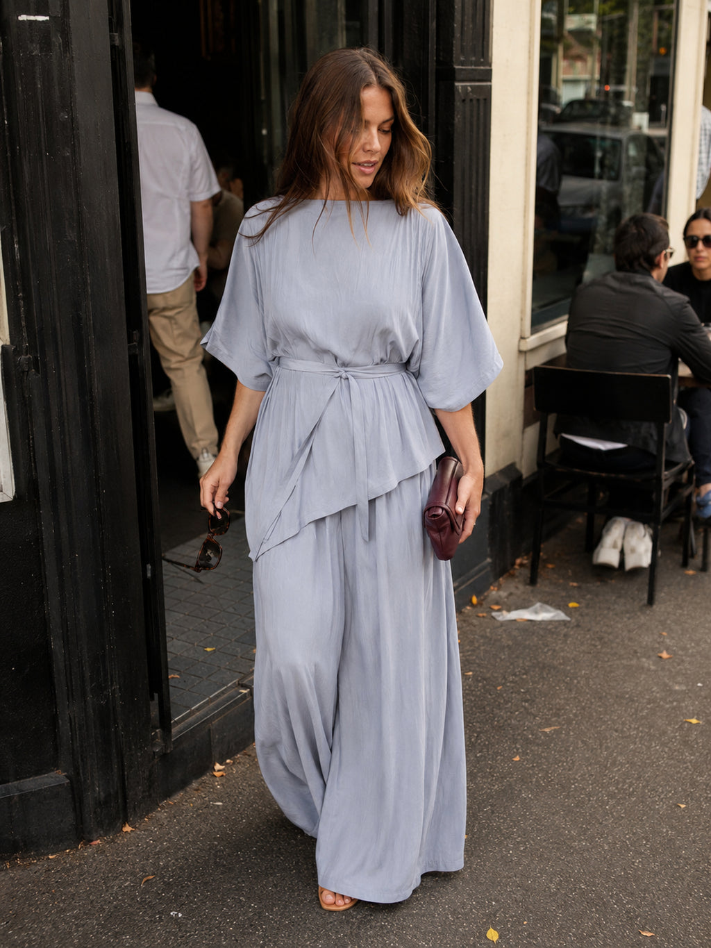 The Luxe Arc Blouse - Bleu de Lune