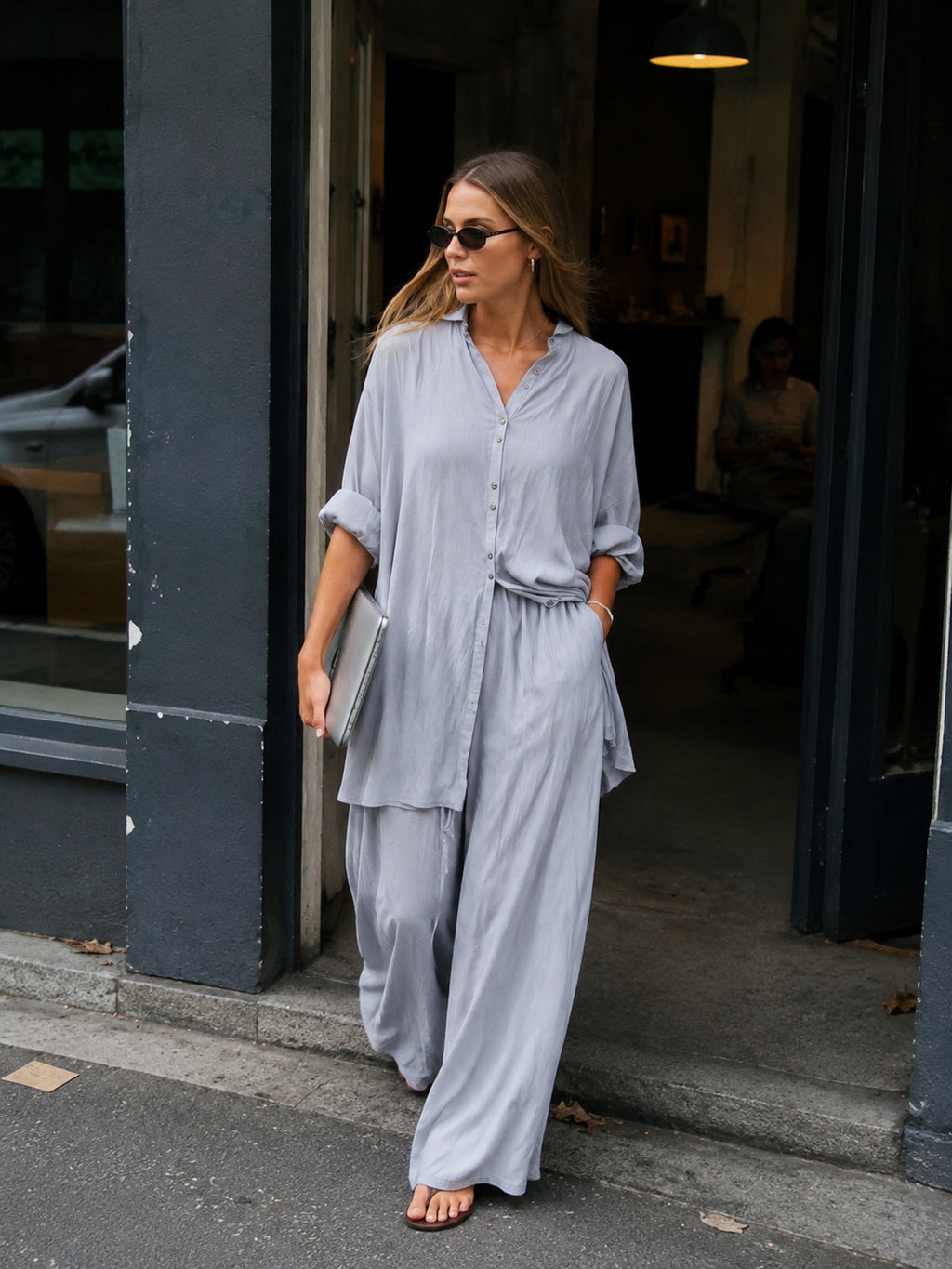 The Luxe Draper Shirt - Bleu de Lune