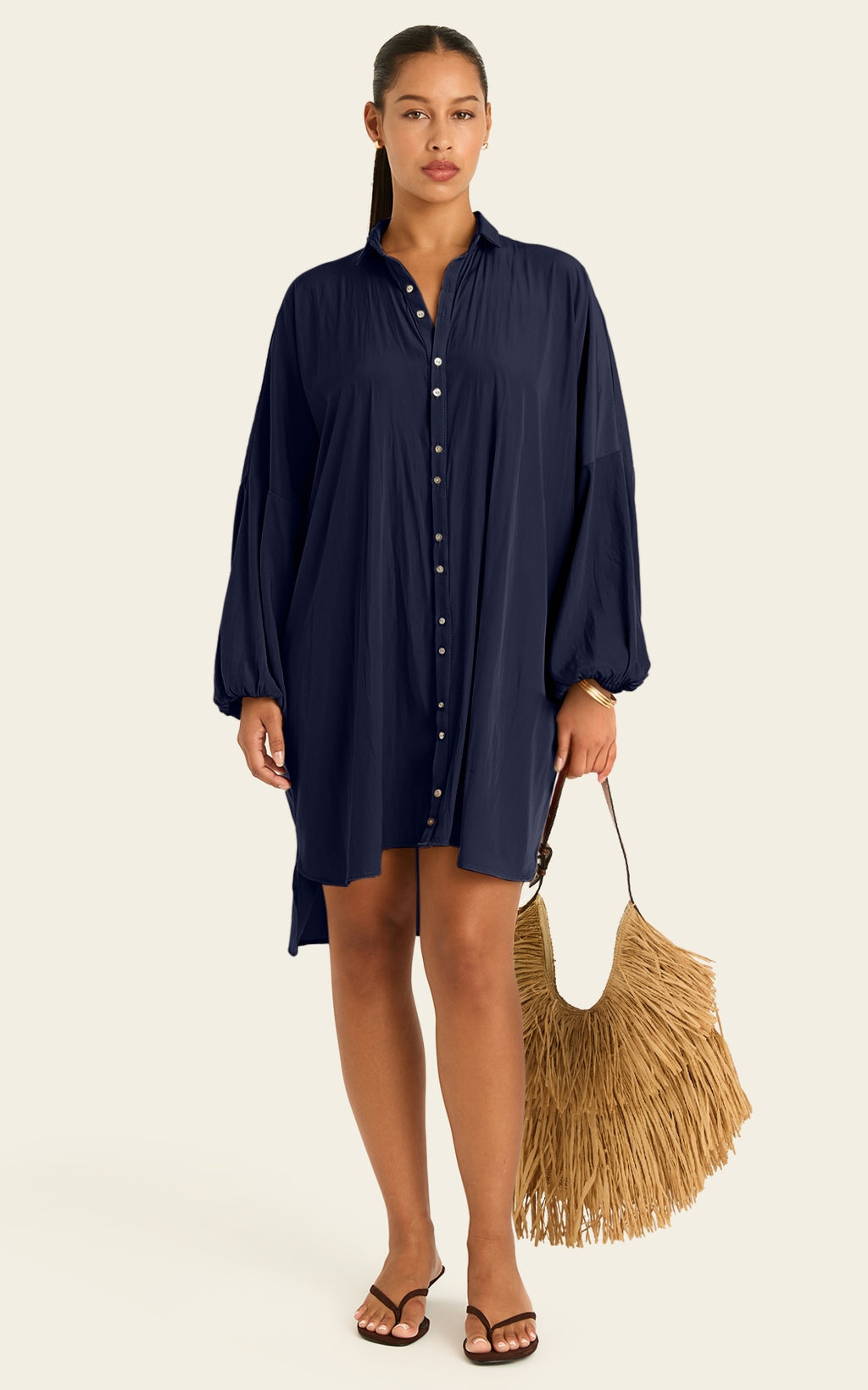 The Luxe Draper Shirt - Night Sea