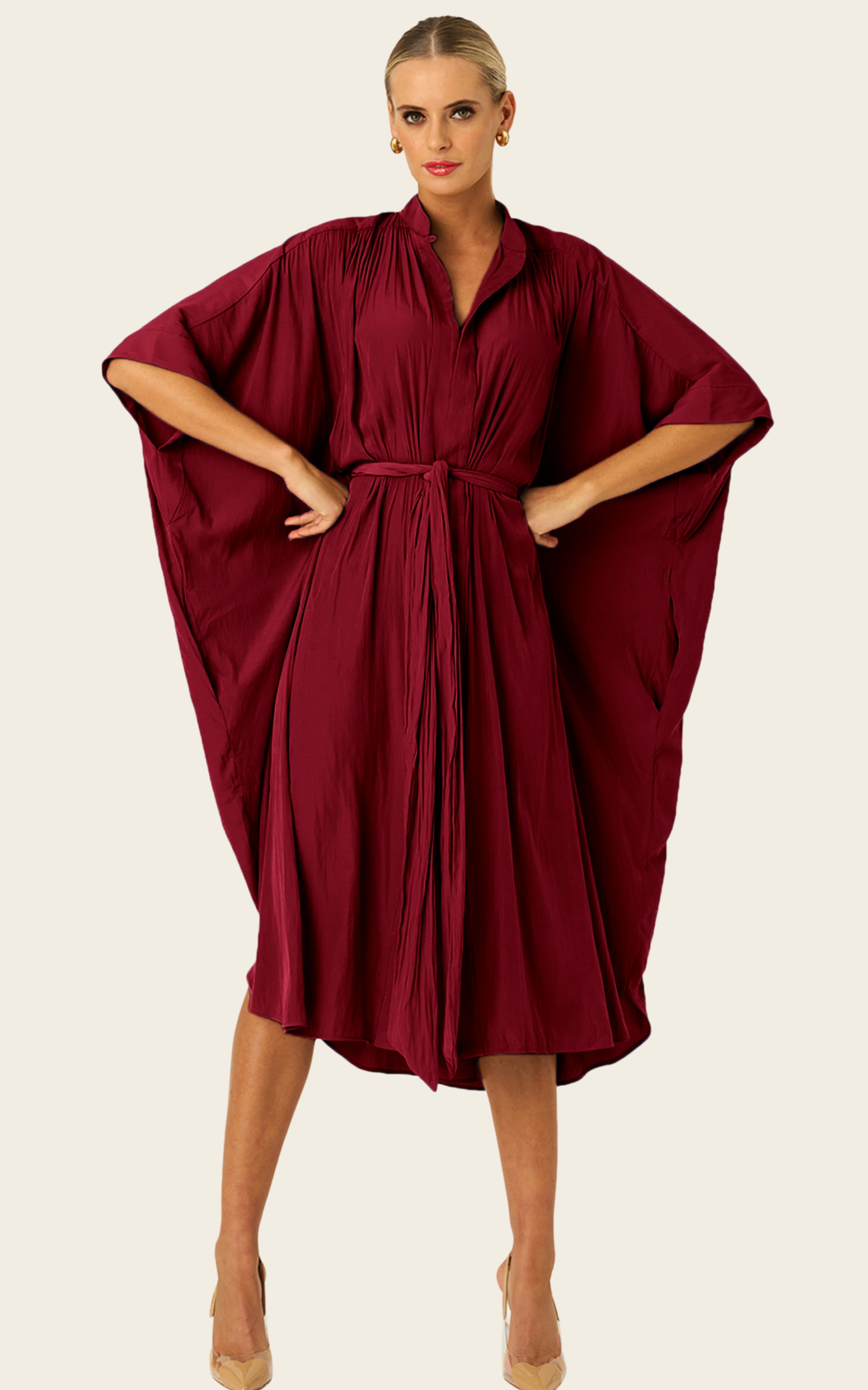 The Multiwear Shirt Dress - Blackberry, Midi