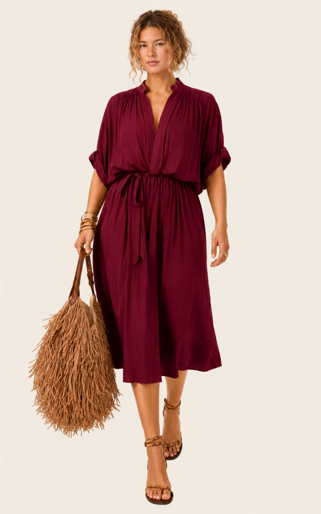 The Multiwear Shirt Dress - Blackberry, Midi