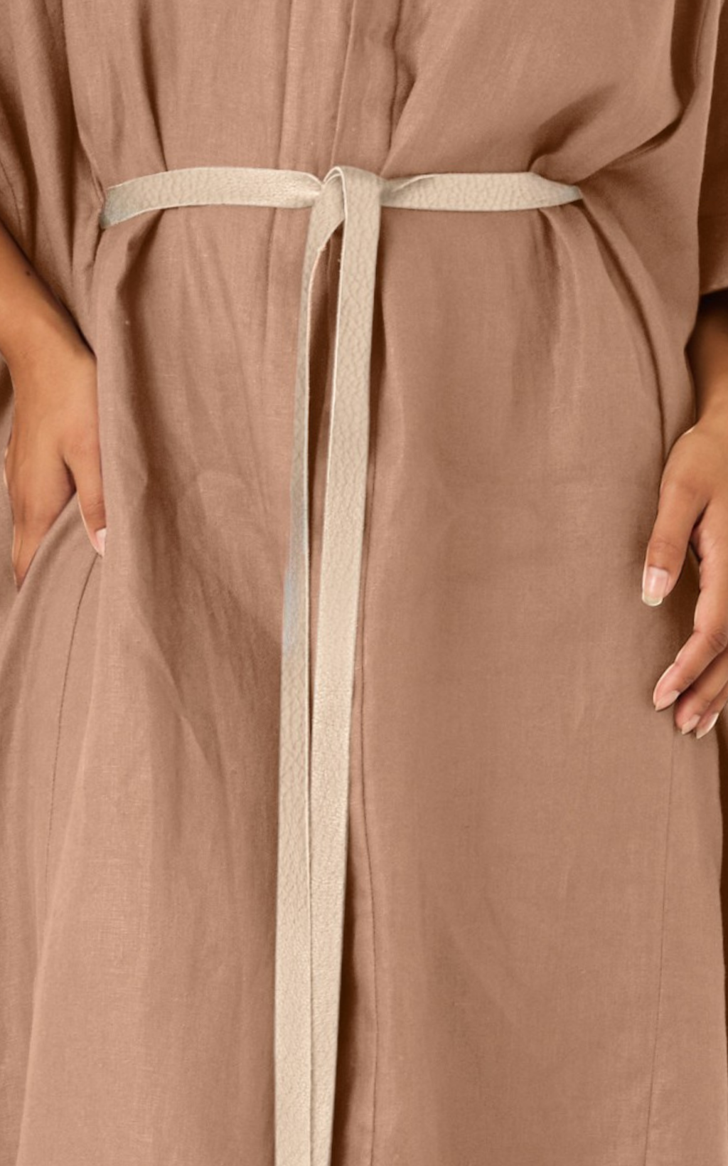 The Luxe Leather Wrap Belt - Stone