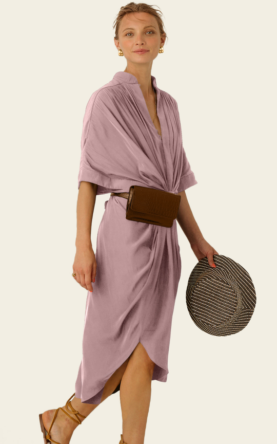 The Multiwear Shirt Dress - Mauve Maxime #9, Midi
