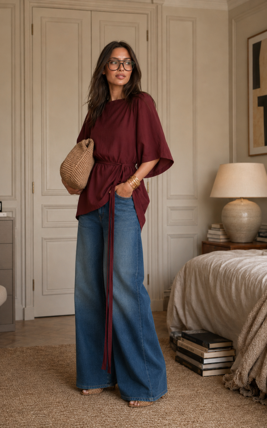 The Luxe Arc Blouse - Blackberry