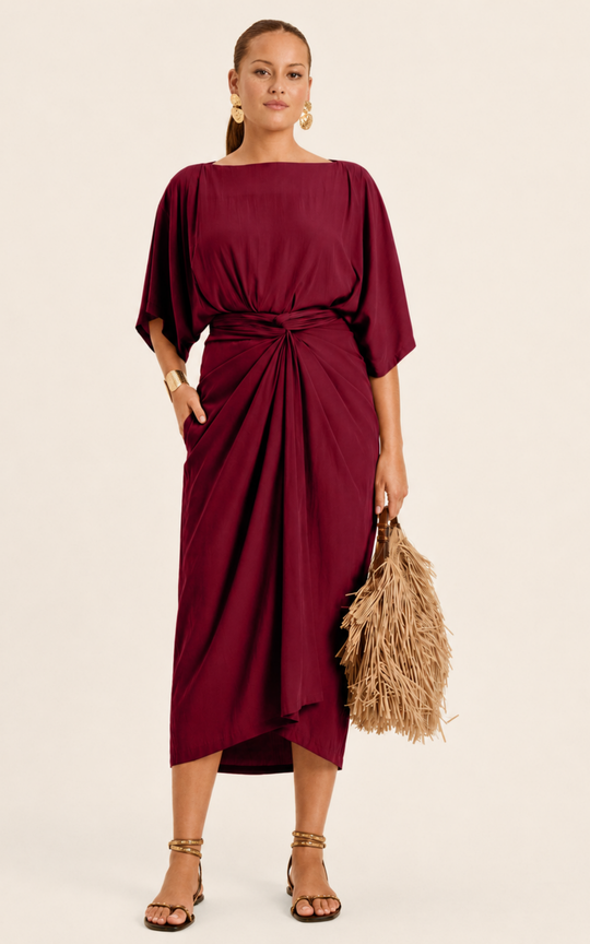 The Luxe Arc Blouse - Blackberry