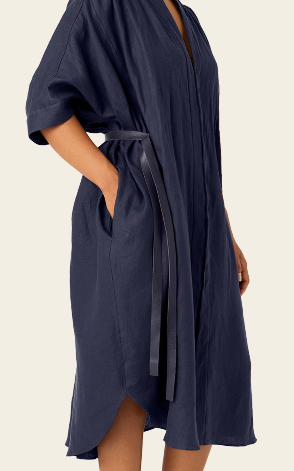 The Luxe Leather Wrap Belt - Slate