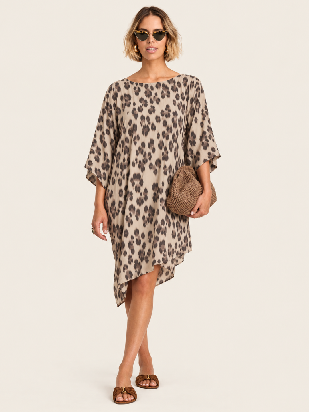 The Luxe Luna Mini Kaftan - Snow Leopard