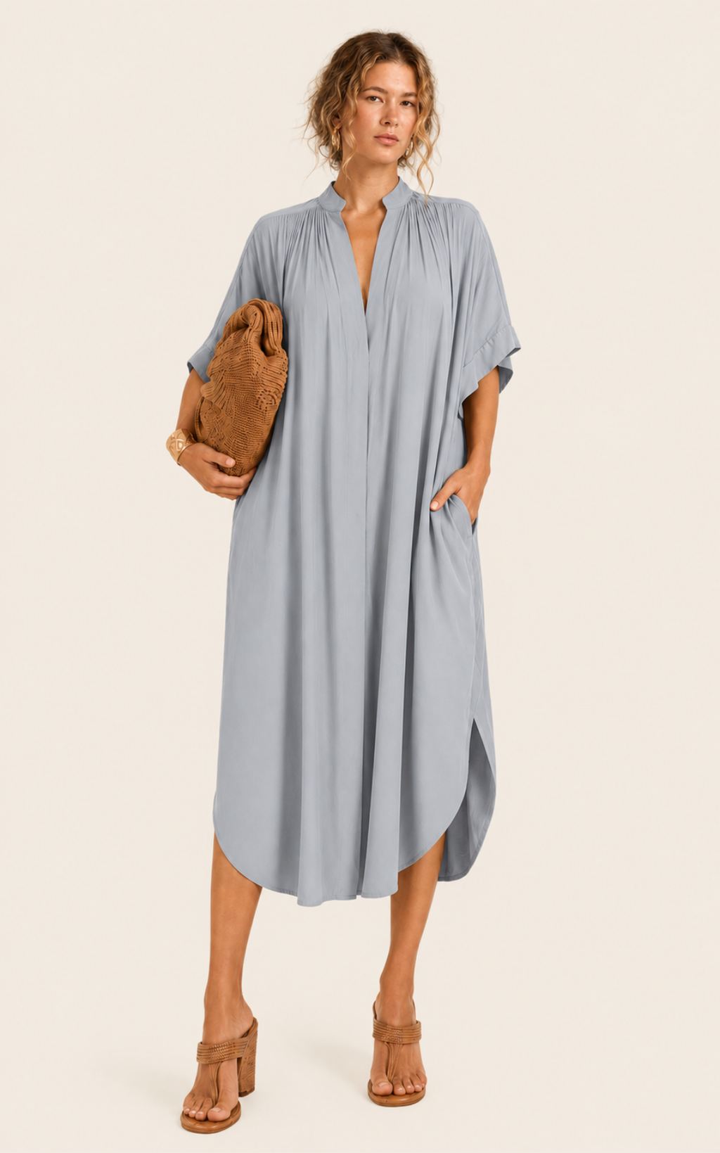 The Multiwear Shirt Dress - Moondust Grey, Midi