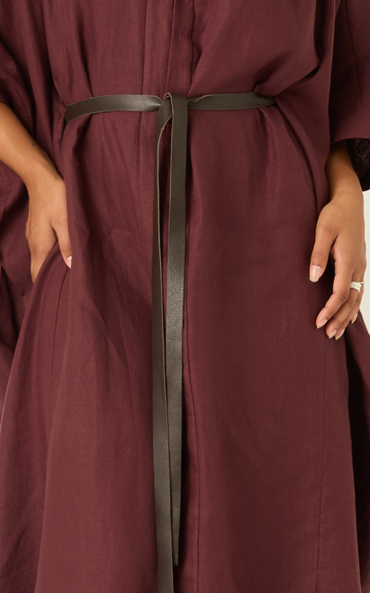 The Luxe Leather Wrap Belt - Cacao