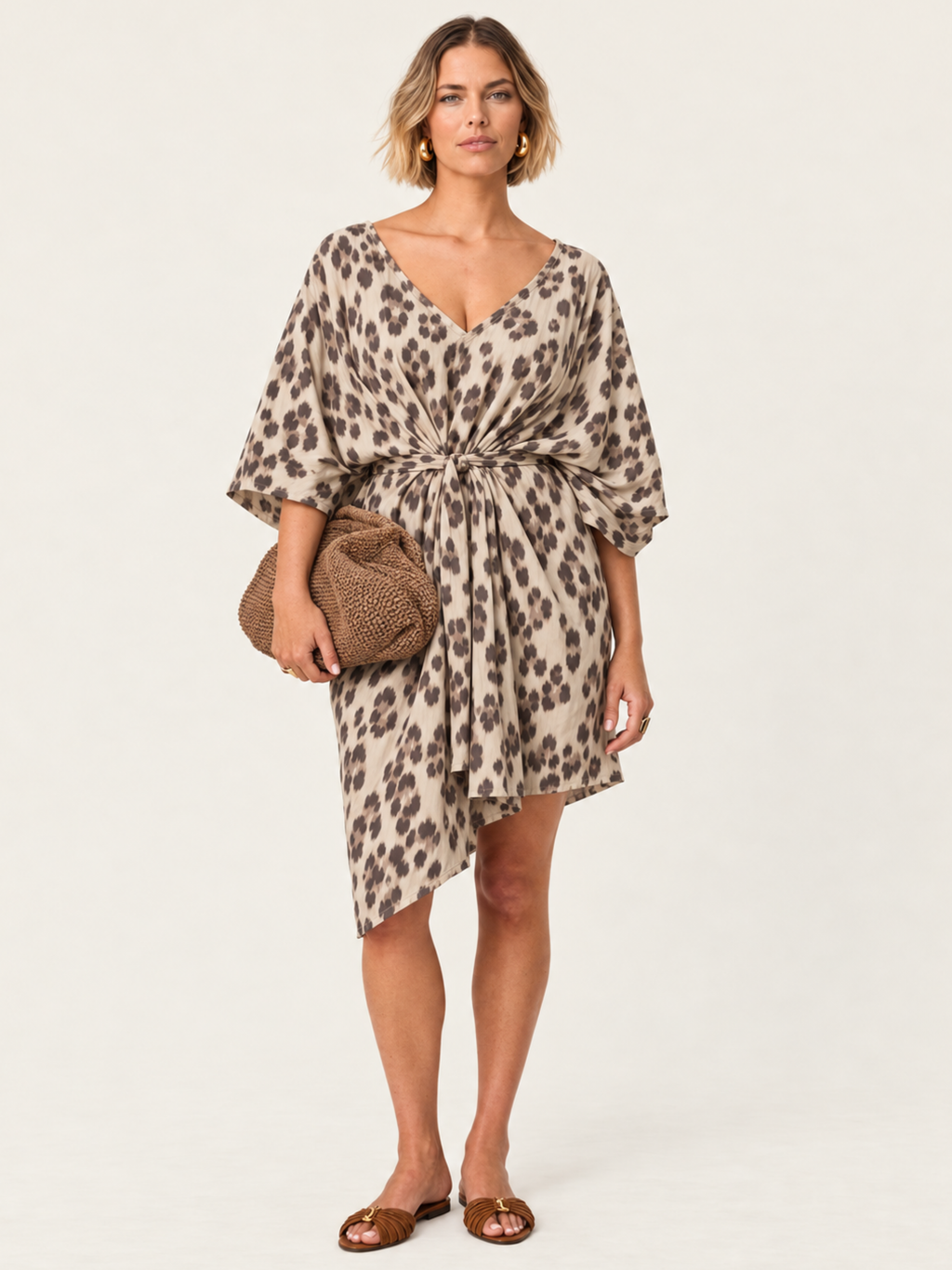 The Luxe Luna Mini Kaftan - Snow Leopard