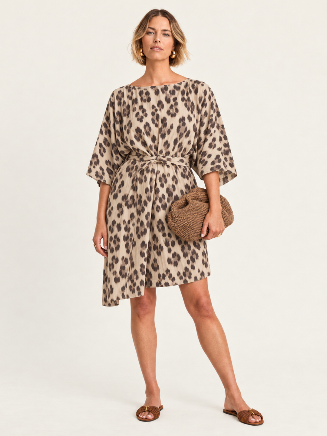The Luxe Luna Mini Kaftan - Snow Leopard