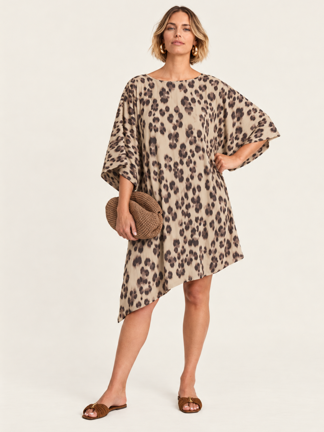 The Luxe Luna Mini Kaftan - Snow Leopard