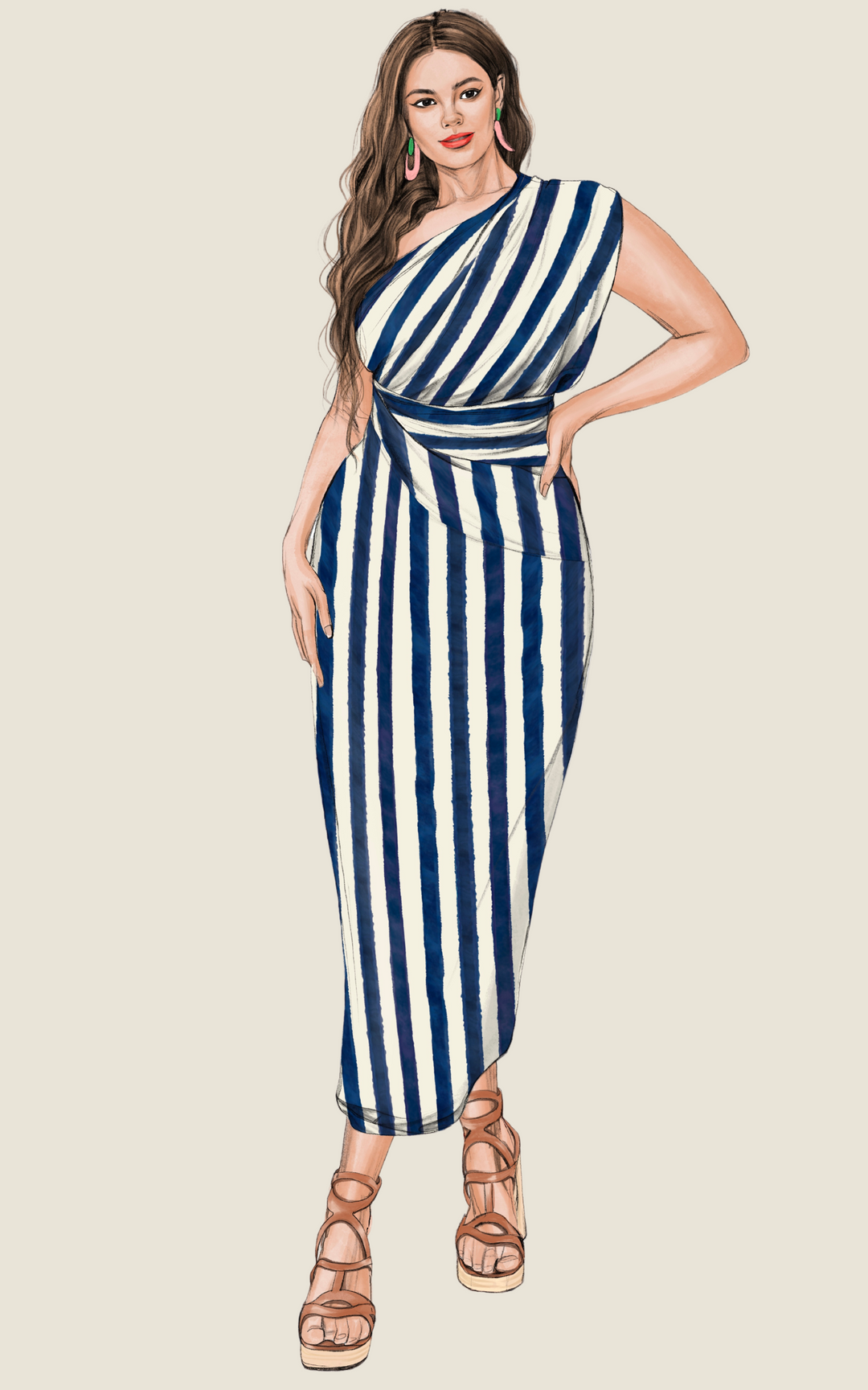 The Luxury Multiwear Wrap / shibori stripe