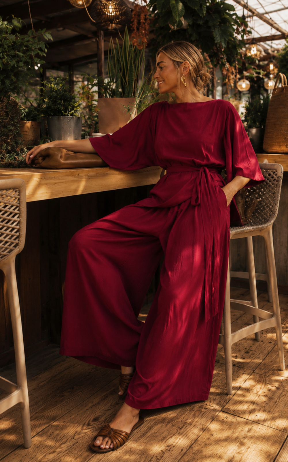 The Luxe Palazzo Pant - Blackberry