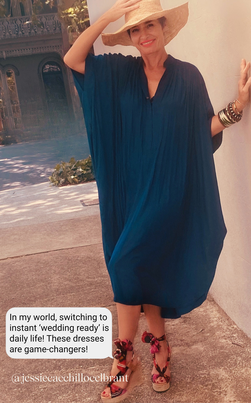 The Multiwear Shirt Dress - Night Sea, Midi