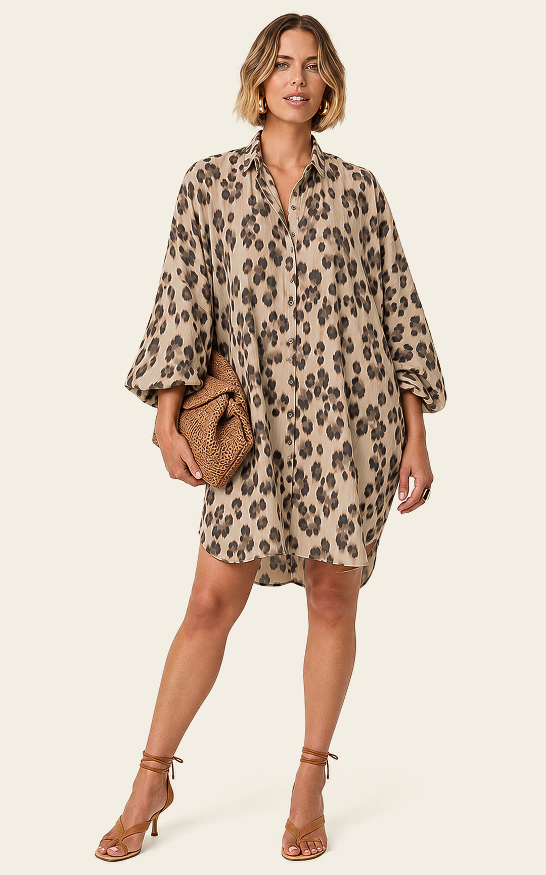 The Luxe Draper Shirt - Snow Leopard
