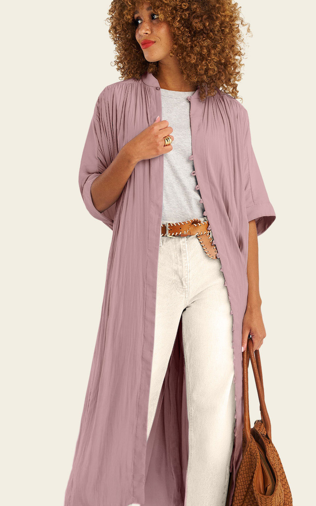 The Multiwear Shirt Dress - Mauve Maxime #9, Grande