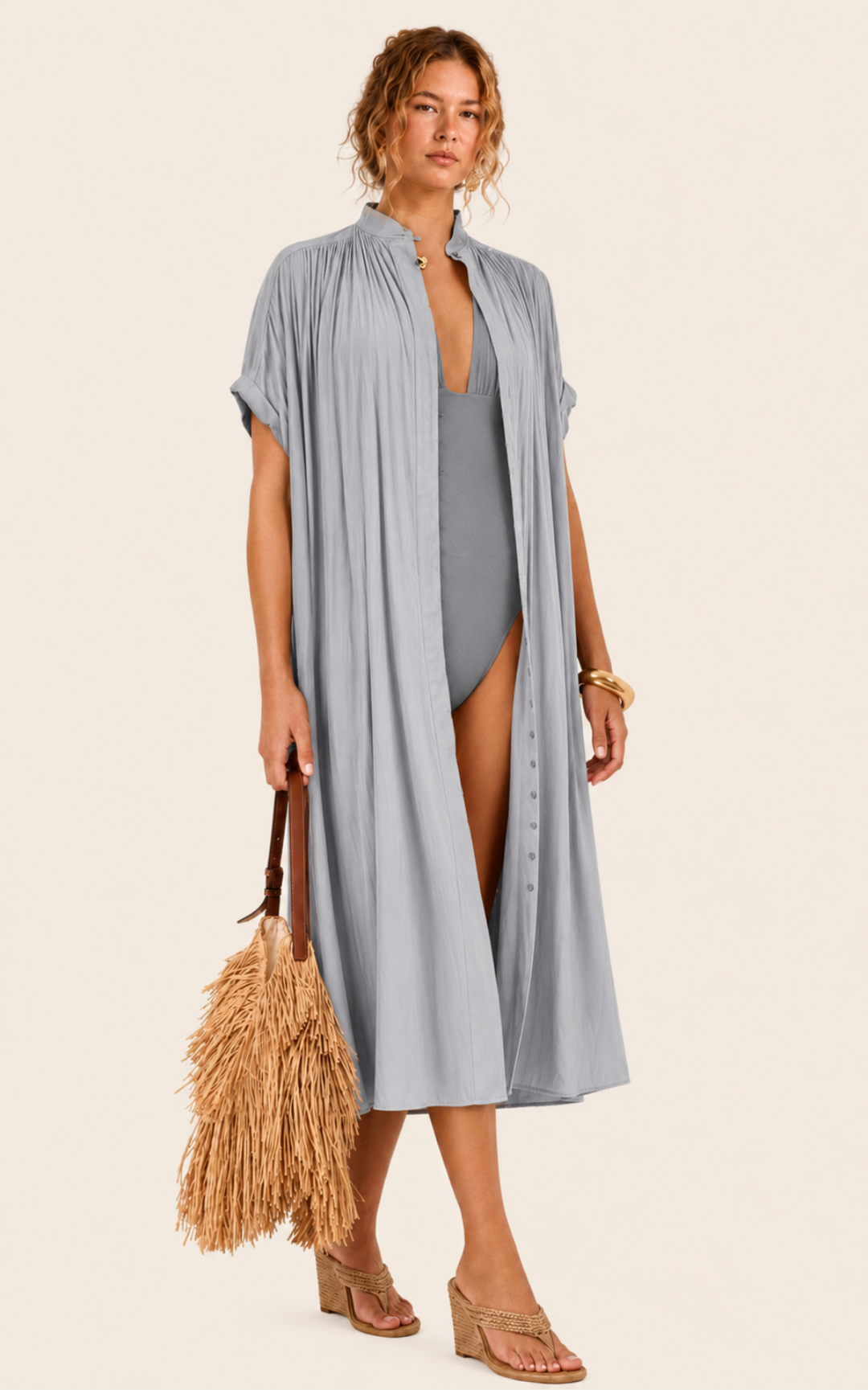 The Multiwear Shirt Dress - Moondust Grey, Midi