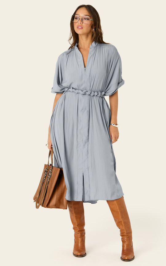 The Multiwear Shirt Dress - Moondust Grey, Midi