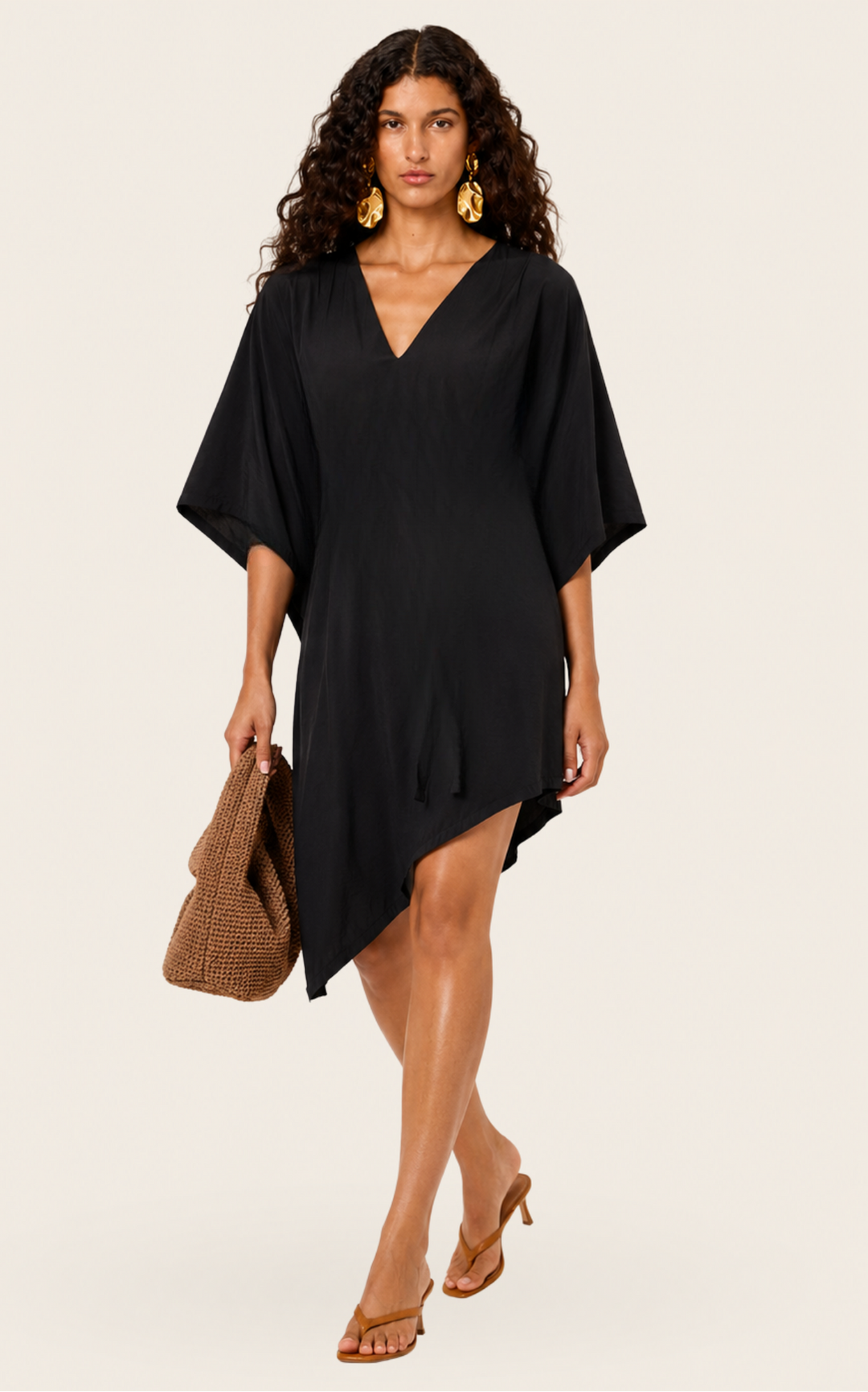 The Luxe Luna Mini Kaftan - Black