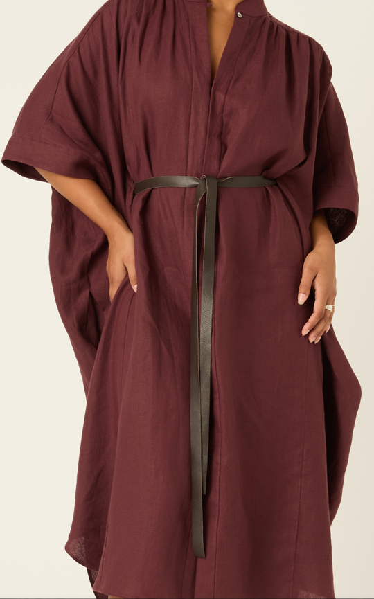 The Luxe Leather Wrap Belt - Cacao Length: Long