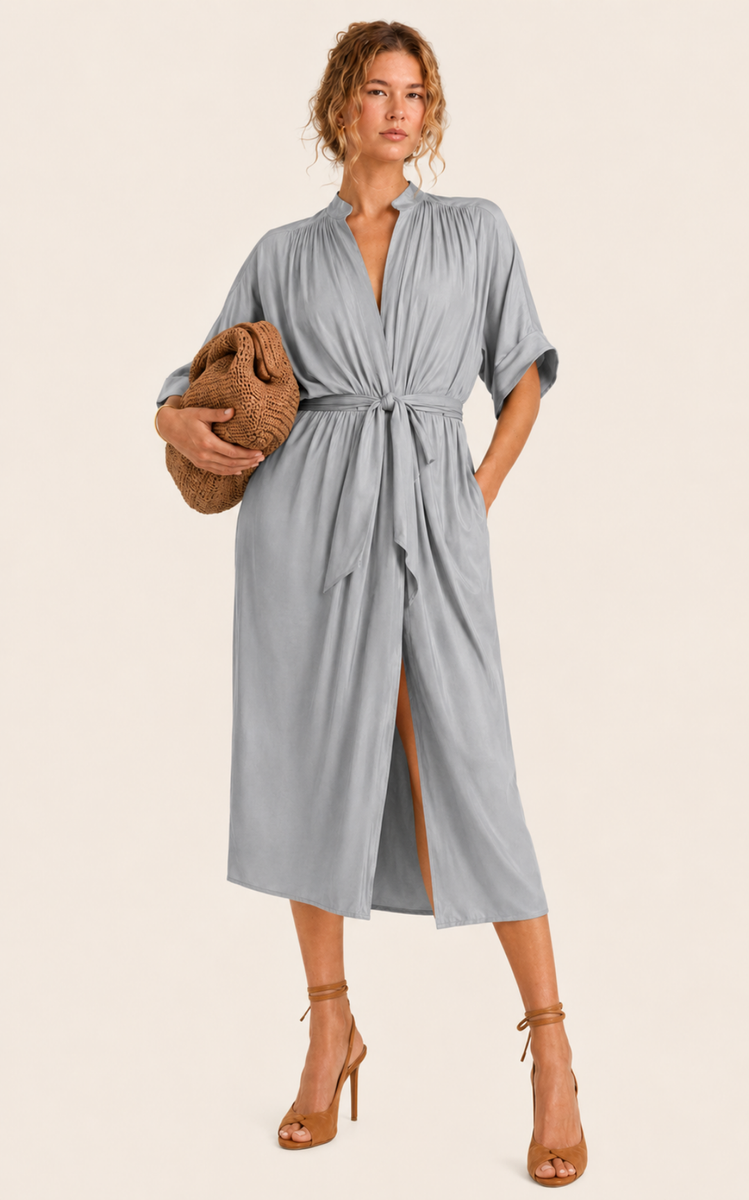The Multiwear Shirt Dress - Moondust Grey, Midi