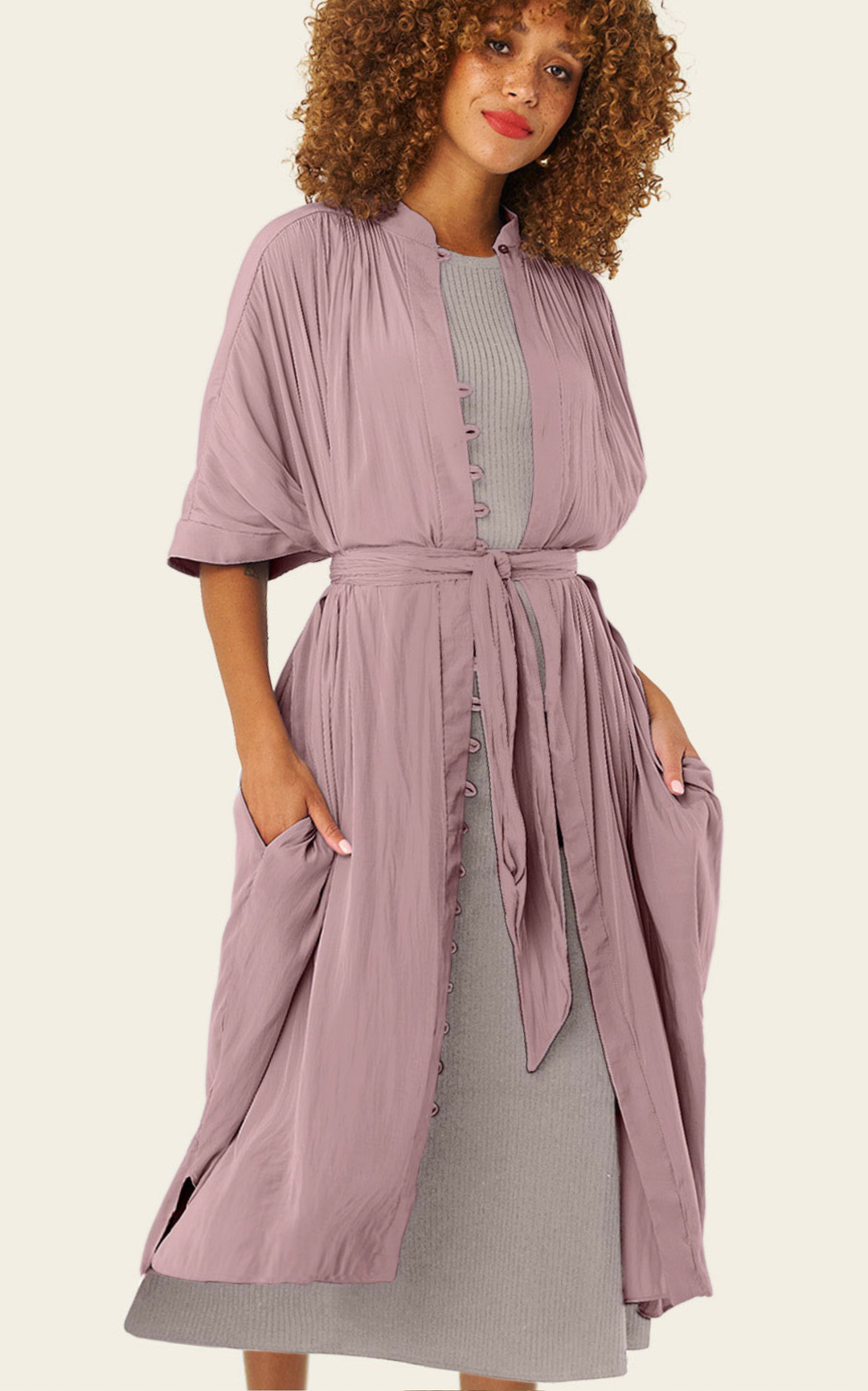 The Multiwear Shirt Dress - Mauve Maxime #9, Petite