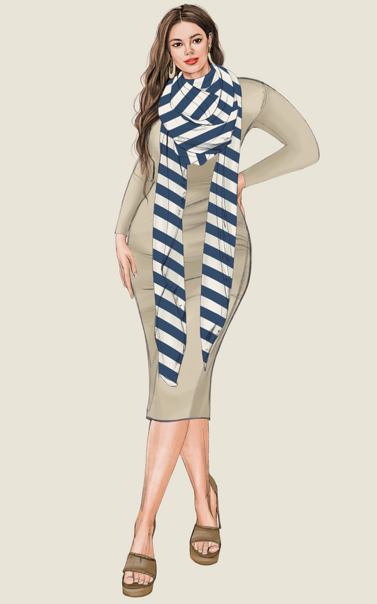 The Luxury Multiwear Wrap / shibori stripe