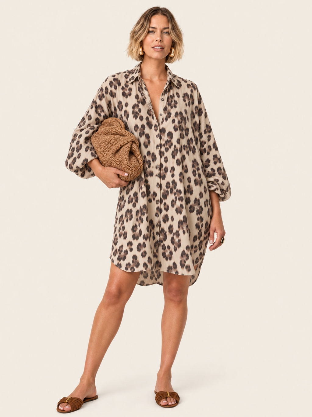 The Luxe Draper Shirt - Snow Leopard