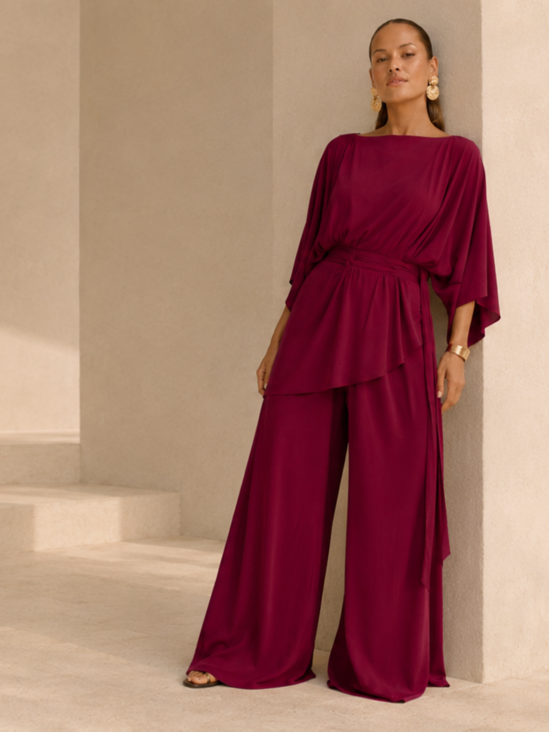 The Luxe Arc Blouse - Blackberry