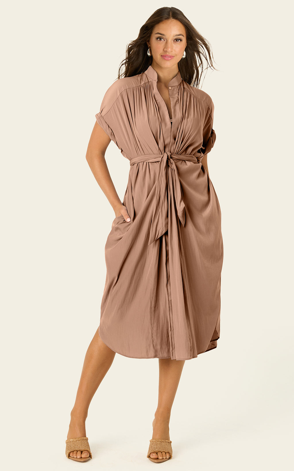 The Multiwear Shirt Dress - Chai Chameau, Midi