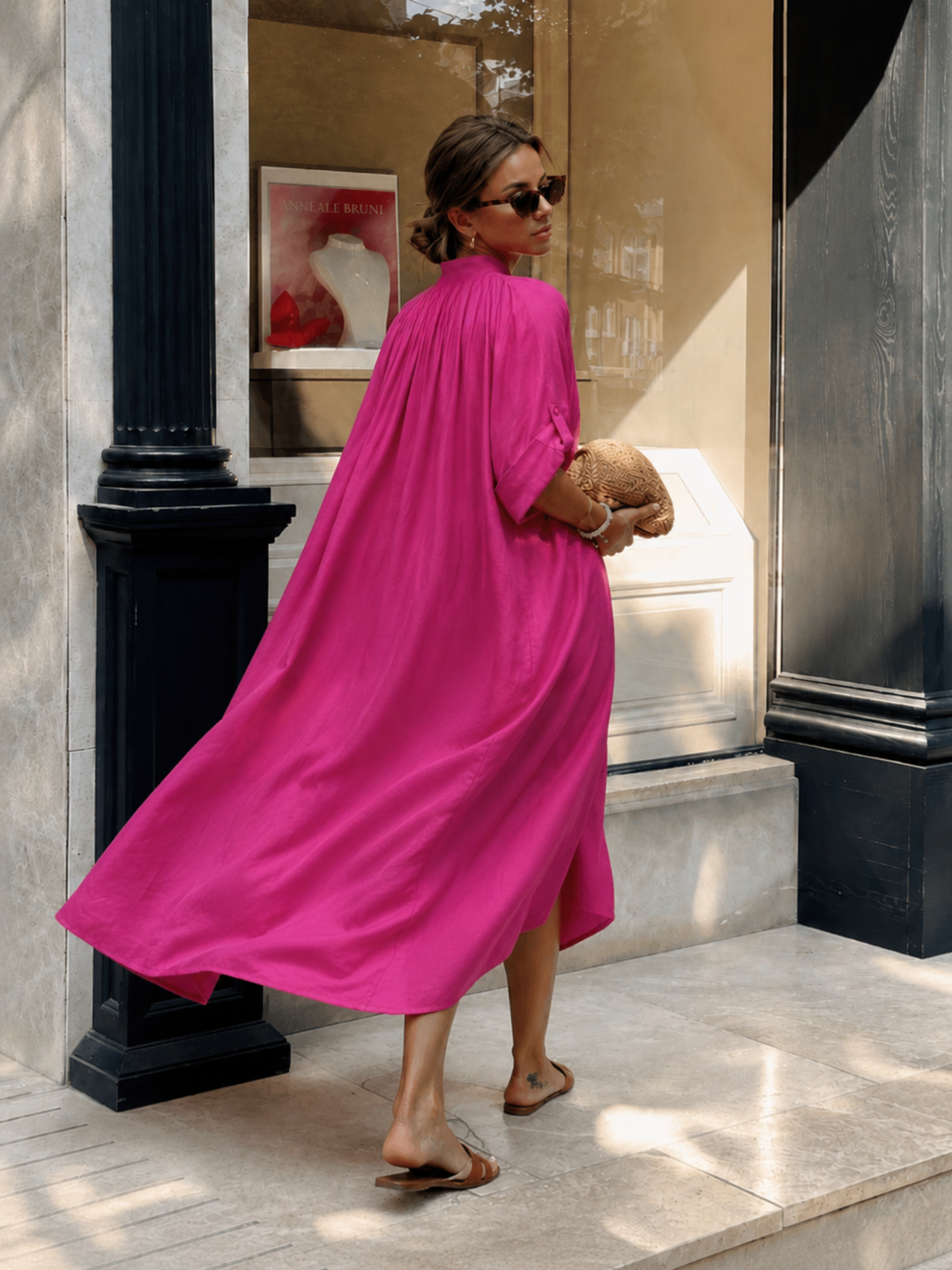 The Multiwear Shirt Dress - Peony Parfait, Midi