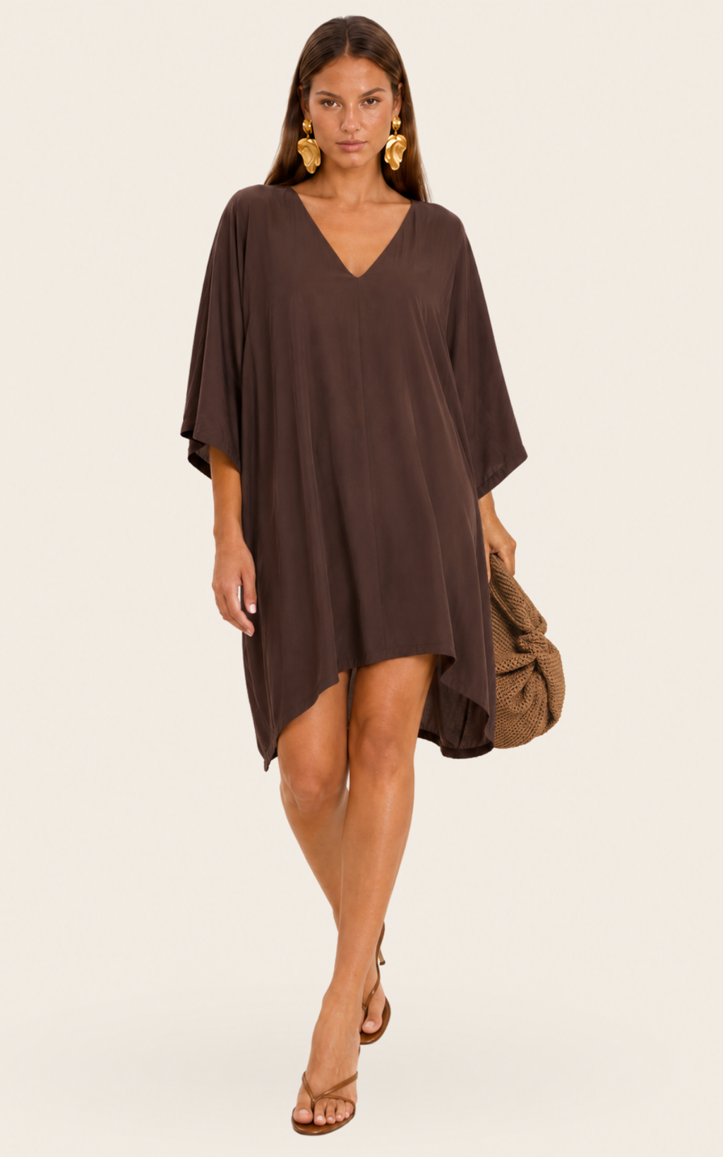 The Luxe Luna Mini Kaftan - Cacao Noir