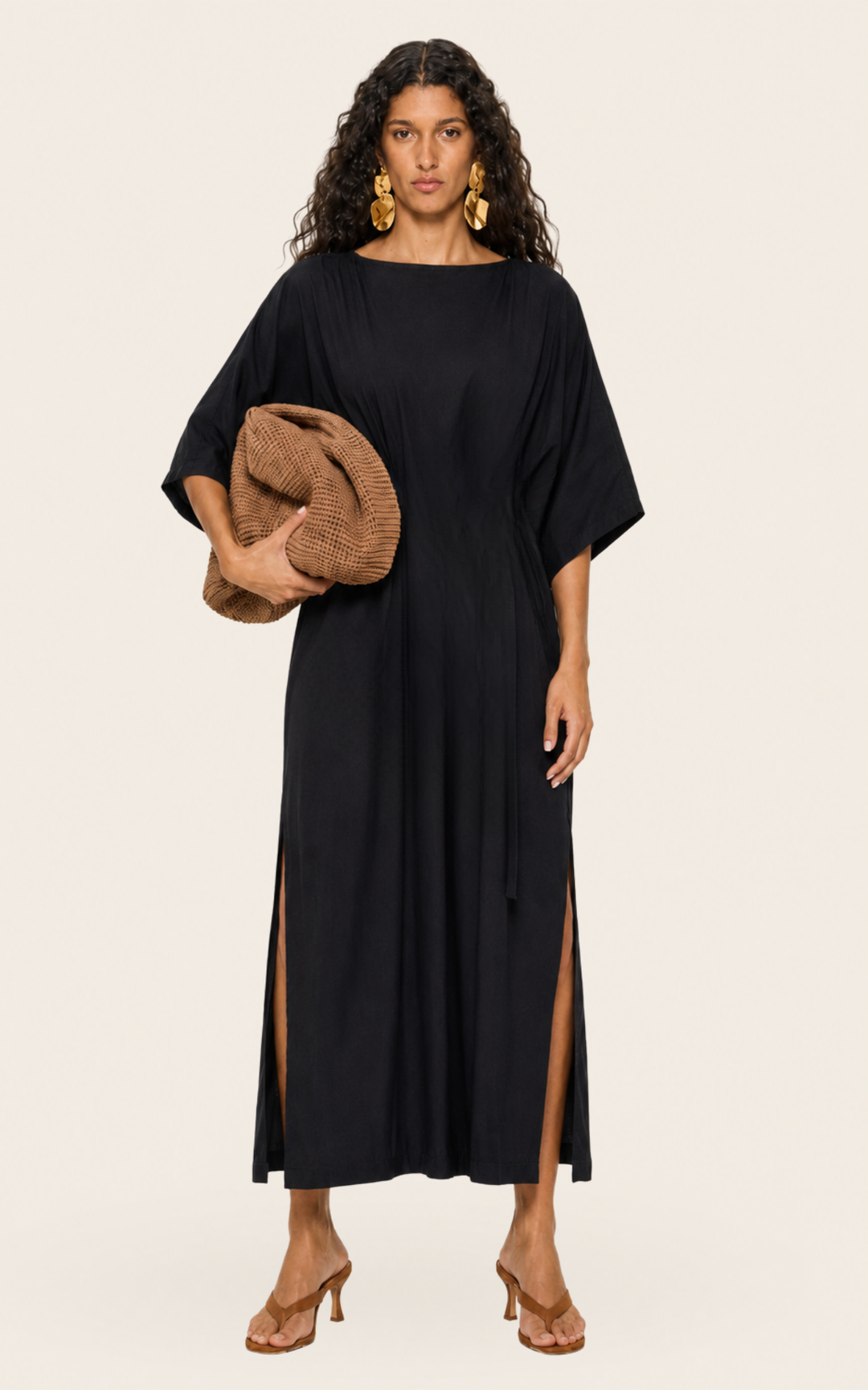 The Luxe Luna Maxi Kaftan - Black