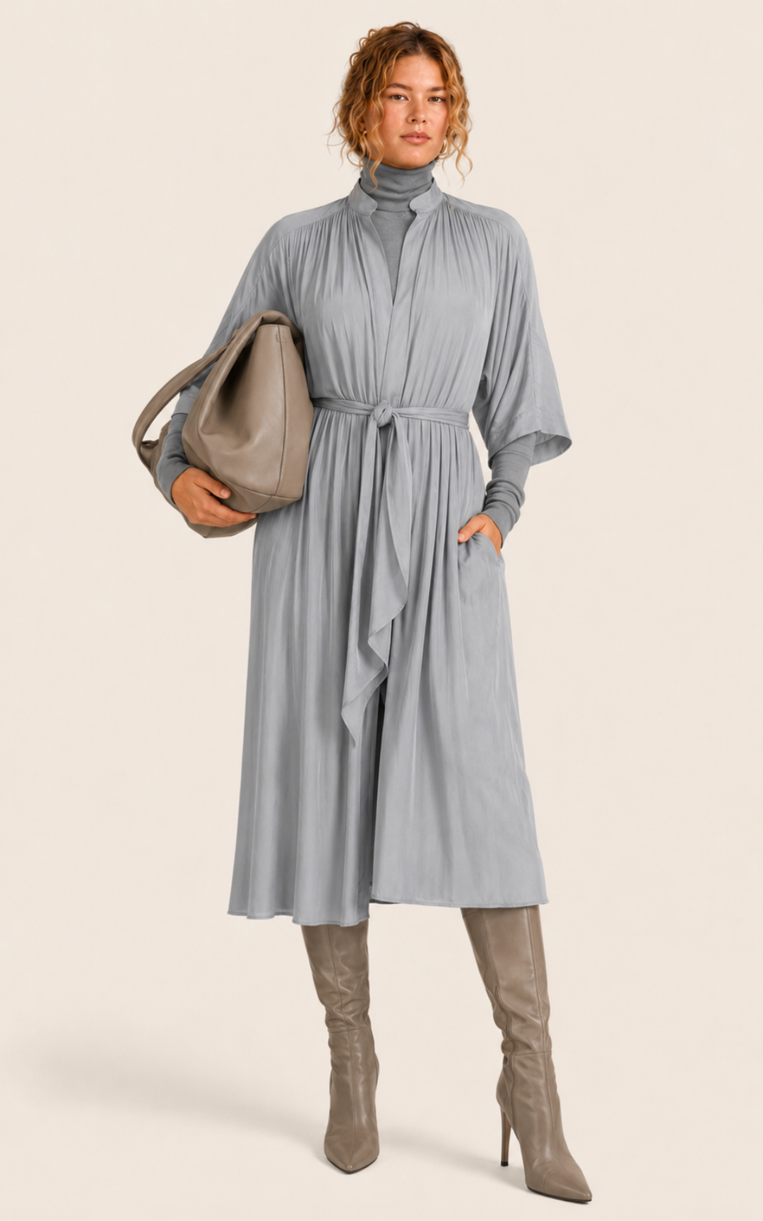 The Multiwear Shirt Dress - Moondust Grey, Midi