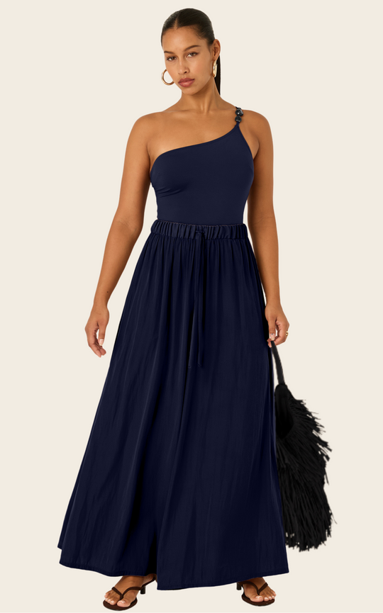 The Luxe Palazzo Pant - Night Sea