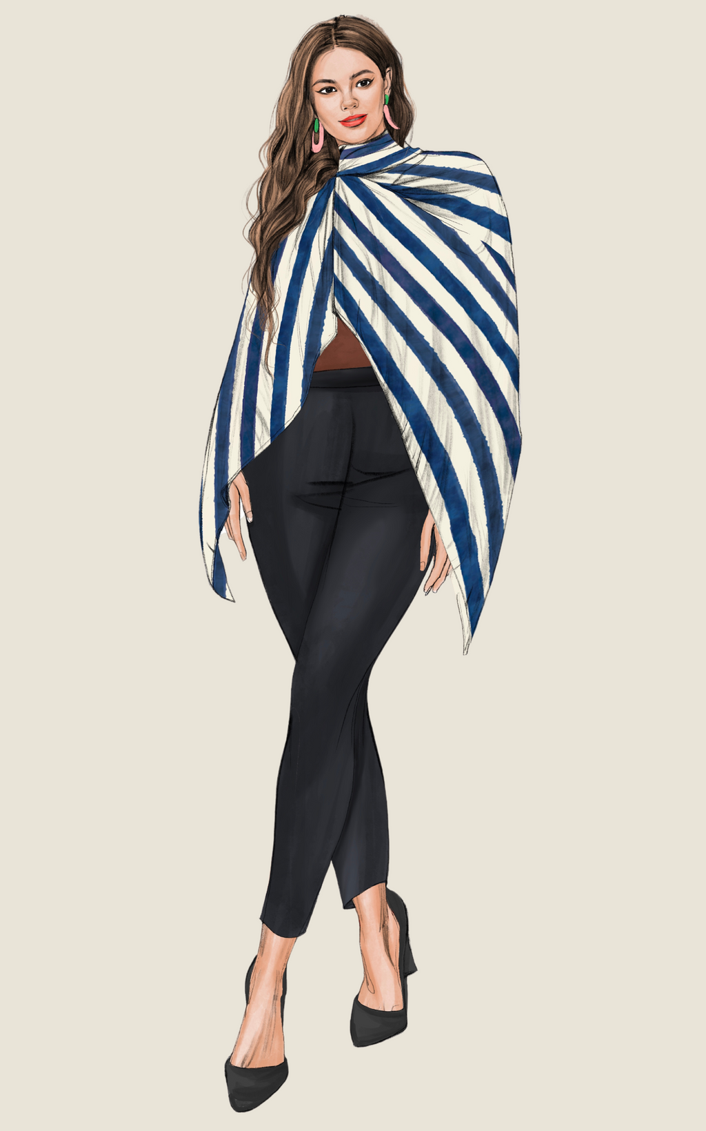 The Luxury Multiwear Wrap / shibori stripe