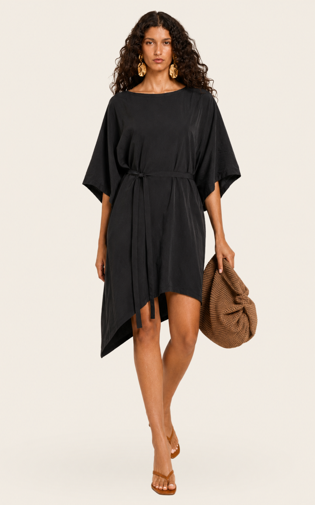 The Luxe Luna Mini Kaftan - Black