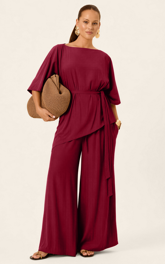The Luxe Palazzo Pant - Blackberry