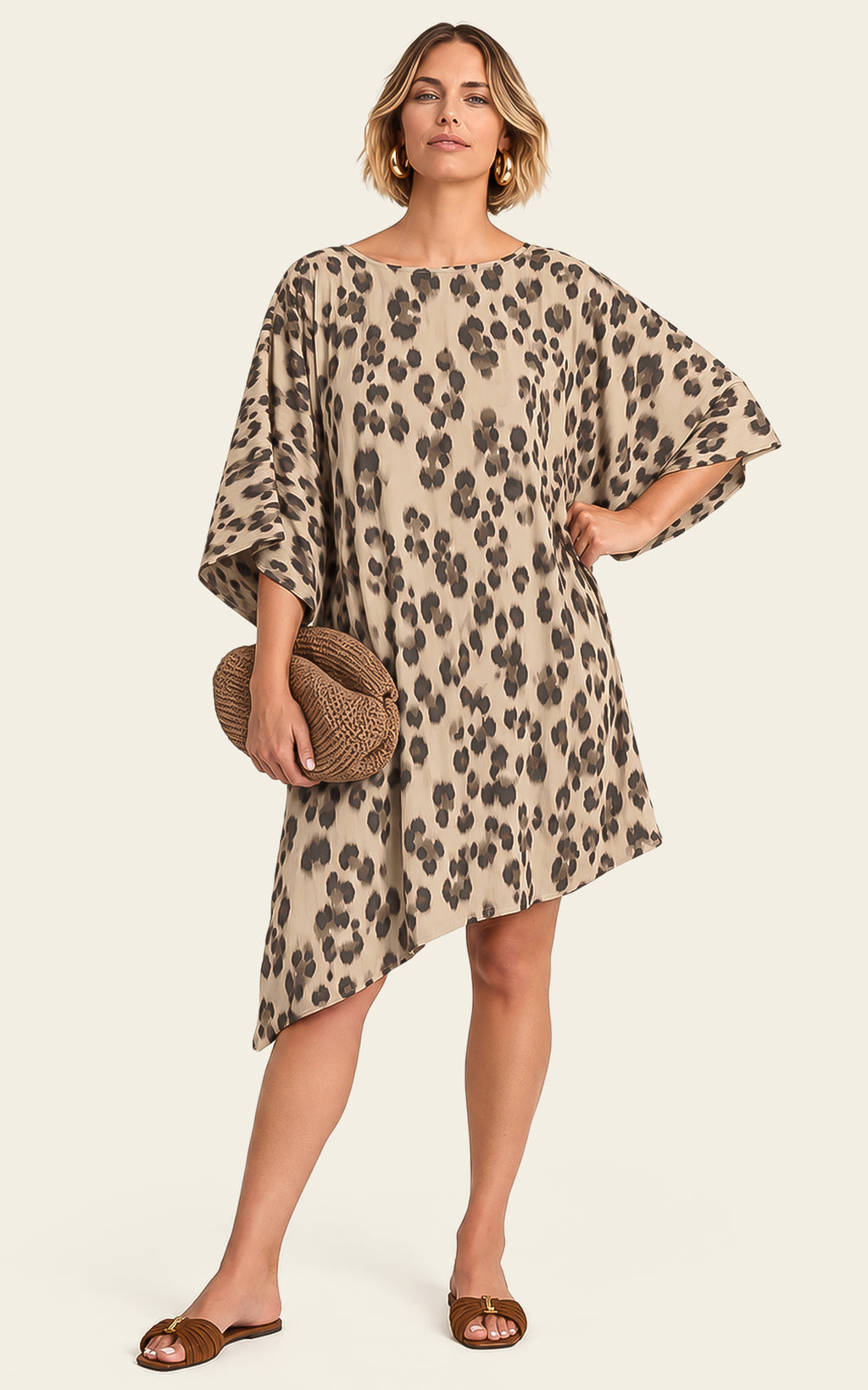 The Luxe Luna Mini Kaftan - Snow Leopard