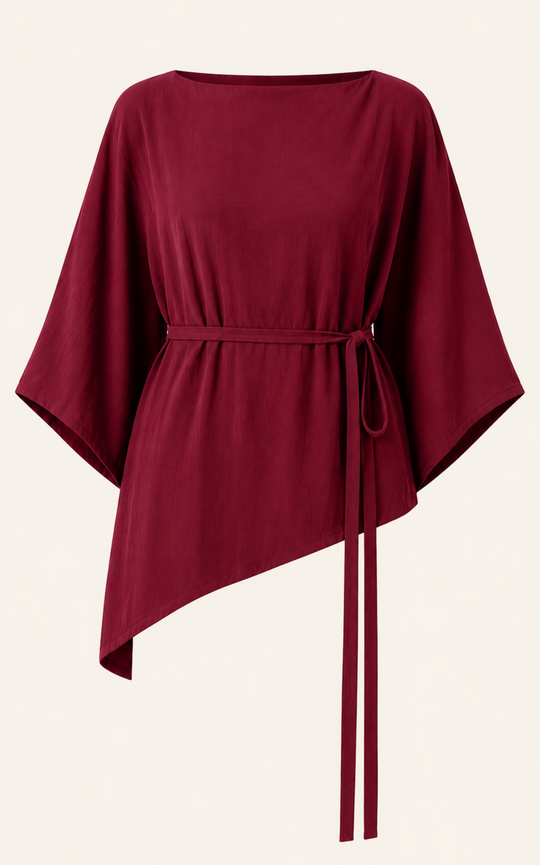 The Luxe Arc Blouse - Blackberry