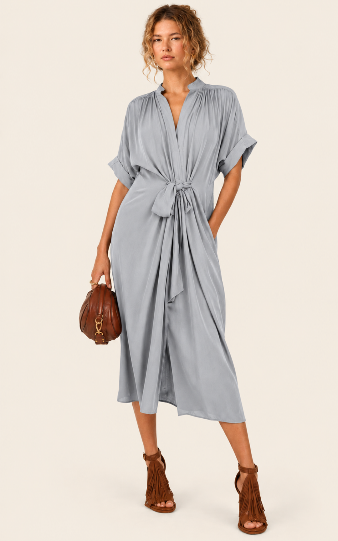 The Multiwear Shirt Dress - Moondust Grey, Midi