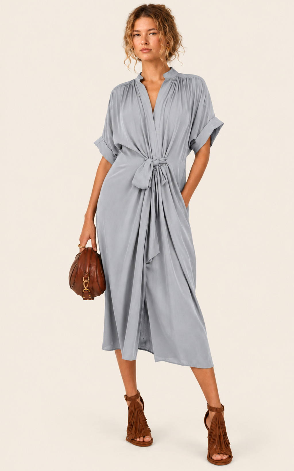 The Multiwear Shirt Dress - Moondust Grey, Midi