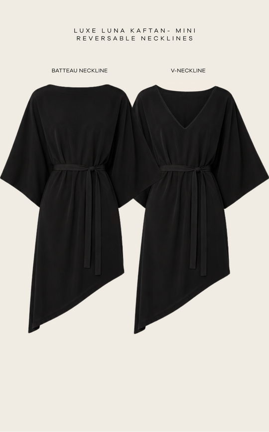 The Luxe Luna Mini Kaftan - Black