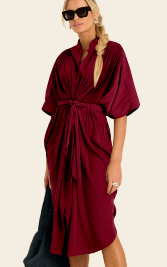 The Multiwear Shirt Dress - Blackberry, Petite