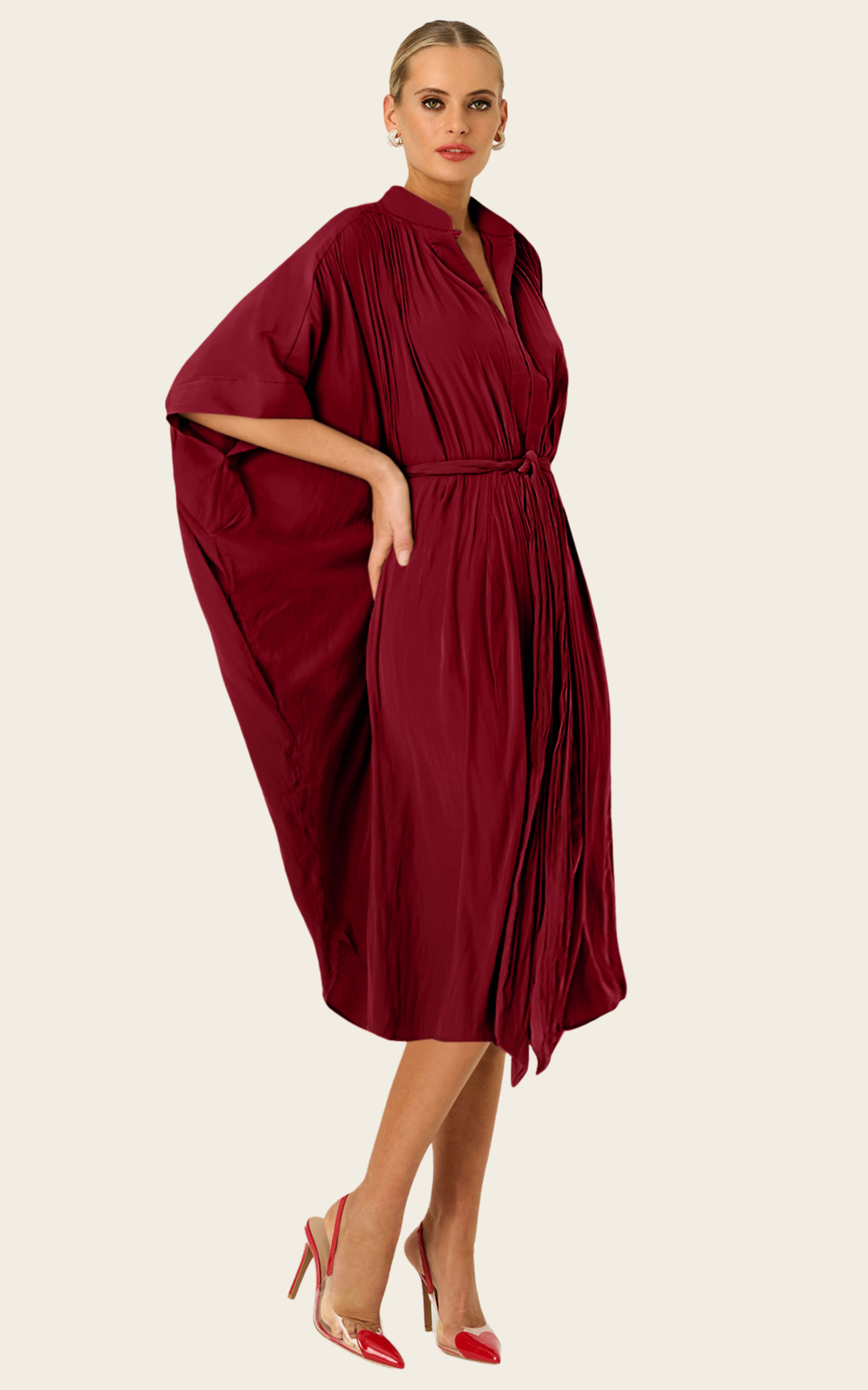 The Multiwear Shirt Dress - Blackberry, Midi